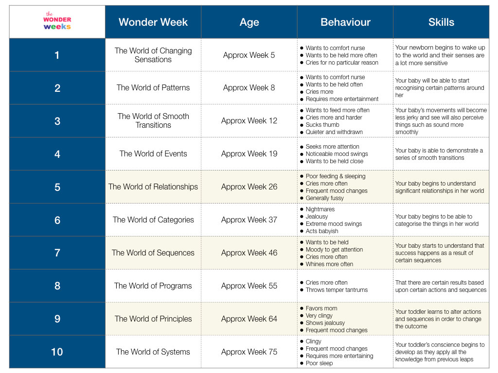 Wonder Weeks Leap Chart